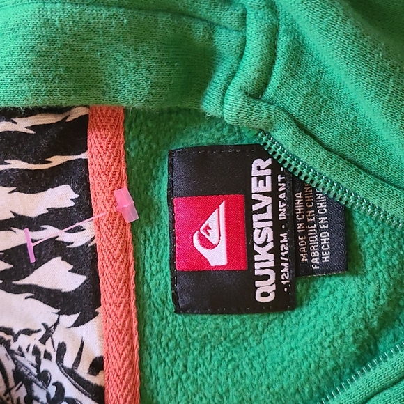 Quicksilver green zip up hoodie with claw detail - Picture 3 of 4